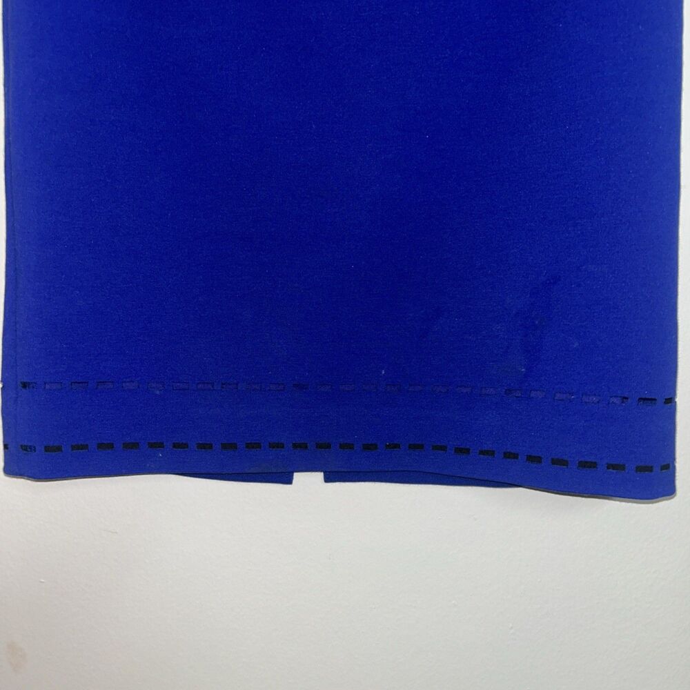 Worth New York Blue Pencil Skirt Sz 2 Career Knee Length Classic - Picture 3 of 6